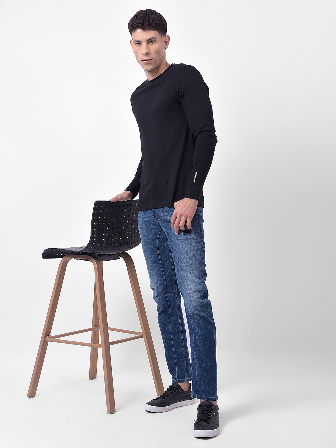 Numero Uno Men Mid Blue Mid Blue Skinny Fit Low Rise Sustainable Jeans